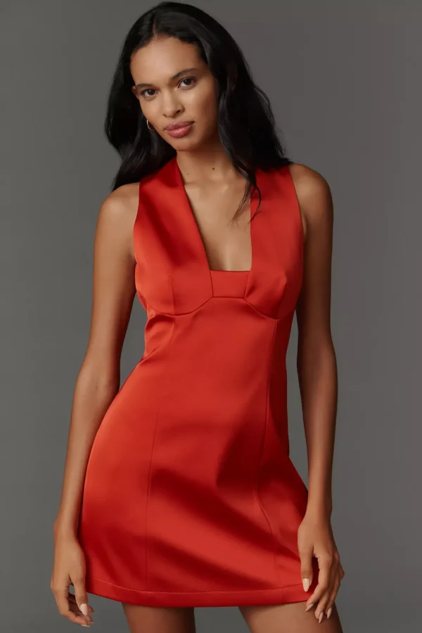 vintageclothstore square neck sleeveless shift mini dress