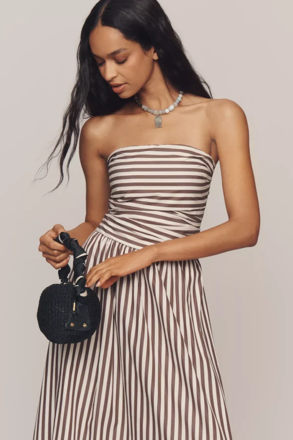 vintageclothstore strapless vera a line maxi dress