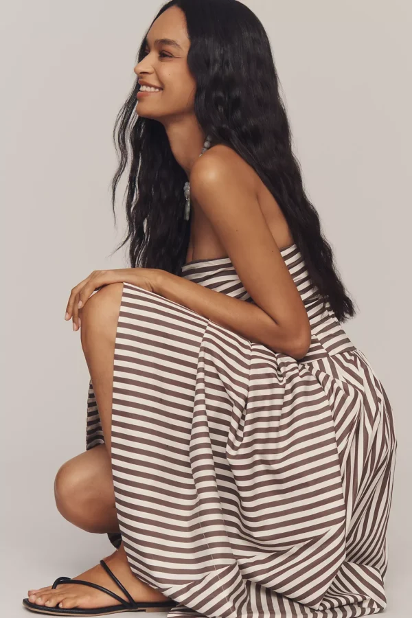 vintageclothstore strapless vera a line maxi dress